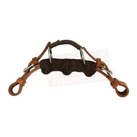 Leather Curb - Braided with 3 Knobs