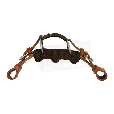 Leather Curb - Braided with 3 Knobs