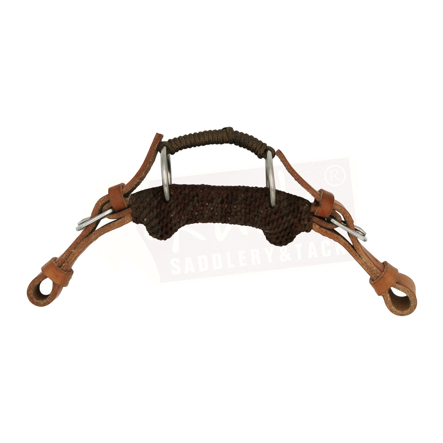 Leather Curb - Braided with 2 Knobs