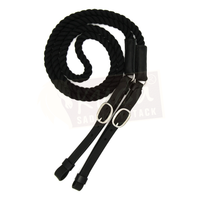 Cotton Twisted Reins with Leather Ends - 1/2" (Assorted Colors)