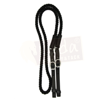Cotton Twisted Reins with Leather Ends - 1/2" (Assorted Colors)